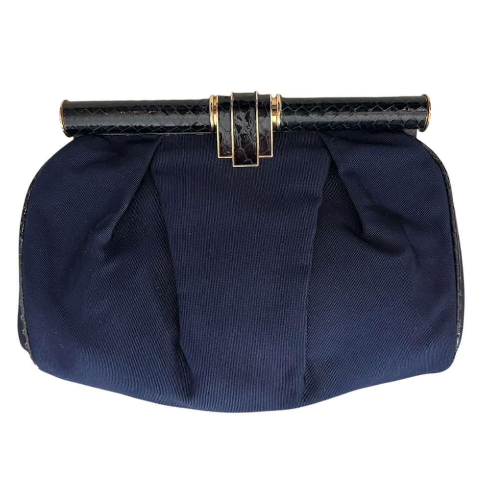 ERAMANNO DAELLI Vintage Luxury Clutch in Navy Blue